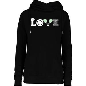 Tennis Love Tennis Fan Tennis Player Gift Tennis Lover Womens Funnel Neck Pullover Hood