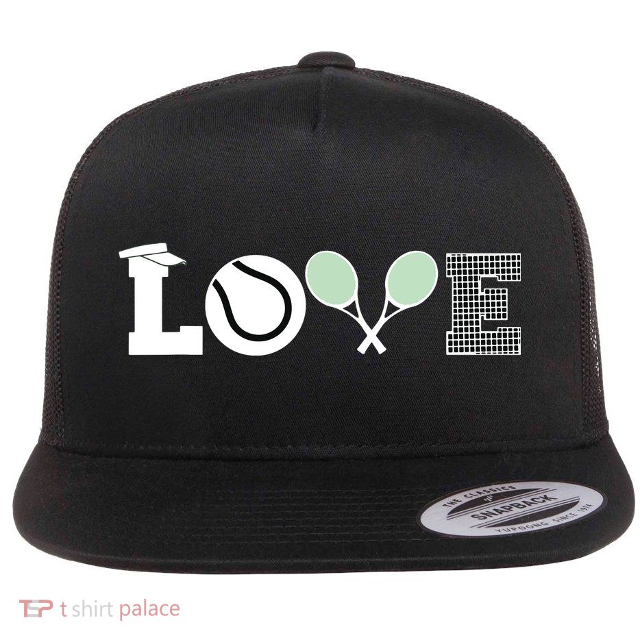 Tennis Love Tennis Fan Tennis Player Gift Tennis Lover Flatbill Hat