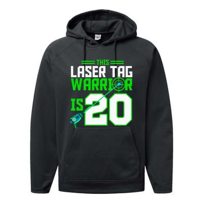 This Laser Tag Warrior Is 20 Gaming Birthday Party Performance Fleece Hoodie