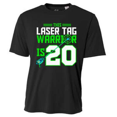 This Laser Tag Warrior Is 20 Gaming Birthday Party Cooling Performance Crew T-Shirt