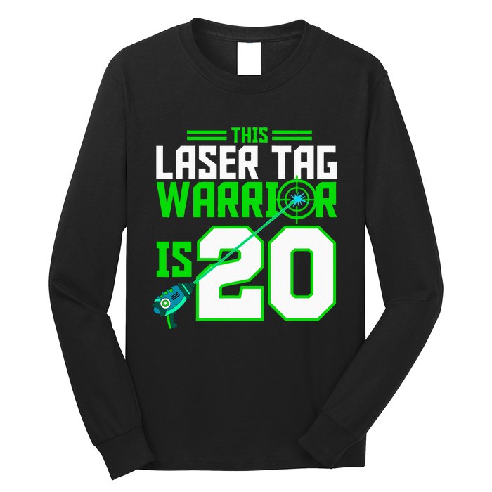 This Laser Tag Warrior Is 20 Gaming Birthday Party Long Sleeve Shirt