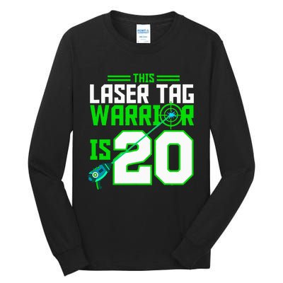 This Laser Tag Warrior Is 20 Gaming Birthday Party Tall Long Sleeve T-Shirt