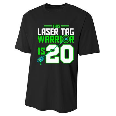 This Laser Tag Warrior Is 20 Gaming Birthday Party Performance Sprint T-Shirt