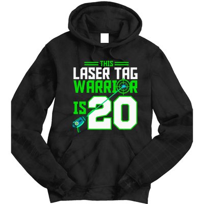 This Laser Tag Warrior Is 20 Gaming Birthday Party Tie Dye Hoodie