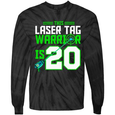 This Laser Tag Warrior Is 20 Gaming Birthday Party Tie-Dye Long Sleeve Shirt