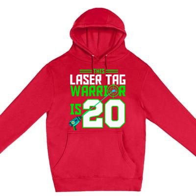 This Laser Tag Warrior Is 20 Gaming Birthday Party Premium Pullover Hoodie