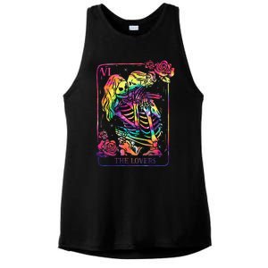 The Lovers Tarot Card Goth Kissing Lesbian Skeletons Ladies PosiCharge Tri-Blend Wicking Tank