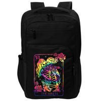 The Lovers Tarot Card Goth Kissing Lesbian Skeletons Impact Tech Backpack