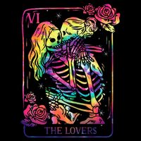 The Lovers Tarot Card Goth Kissing Lesbian Skeletons Impact Tech Backpack