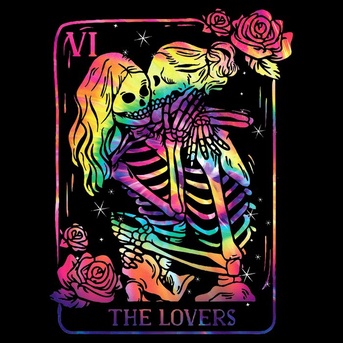 The Lovers Tarot Card Goth Kissing Lesbian Skeletons Impact Tech Backpack