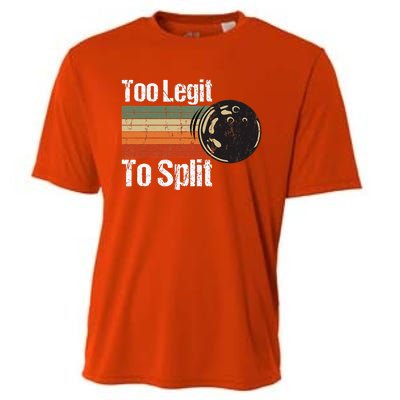 Too Legit To Split Funny Retro Bowling Team Unisex Blower Cooling Performance Crew T-Shirt