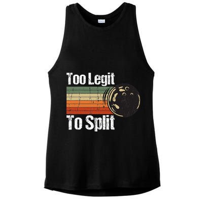 Too Legit To Split Funny Retro Bowling Team Unisex Blower Ladies PosiCharge Tri-Blend Wicking Tank