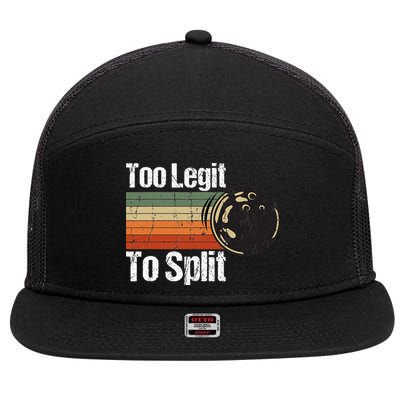 Too Legit To Split Funny Retro Bowling Team Unisex Blower 7 Panel Mesh Trucker Snapback Hat