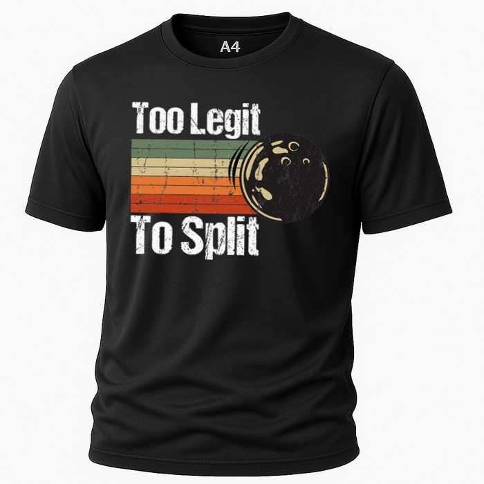 Too Legit To Split Funny Retro Bowling Team Unisex Blower Cooling Performance Crew T-Shirt