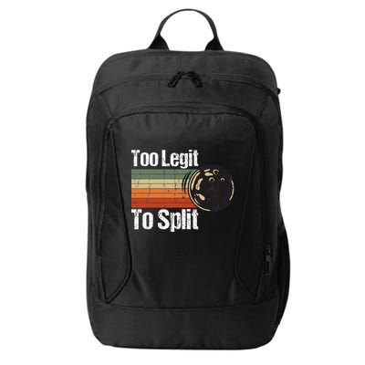 Too Legit To Split Funny Retro Bowling Team Unisex Blower City Backpack
