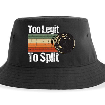 Too Legit To Split Funny Retro Bowling Team Unisex Blower Sustainable Bucket Hat