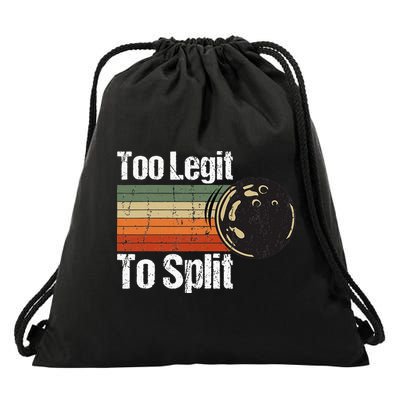 Too Legit To Split Funny Retro Bowling Team Unisex Blower Drawstring Bag