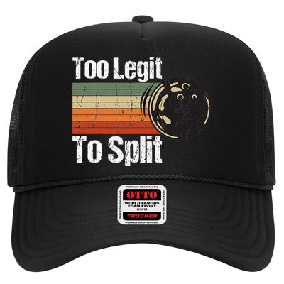 Too Legit To Split Funny Retro Bowling Team Unisex Blower Trucker Hat