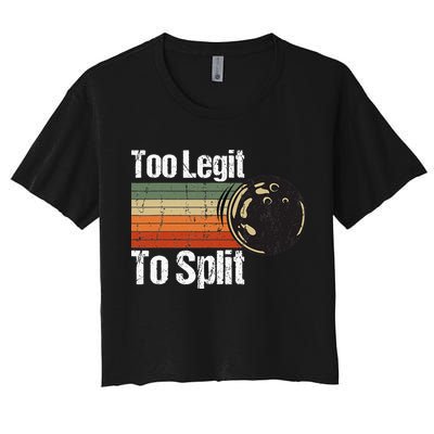 Too Legit To Split Funny Retro Bowling Team Unisex Blower Crop Top
