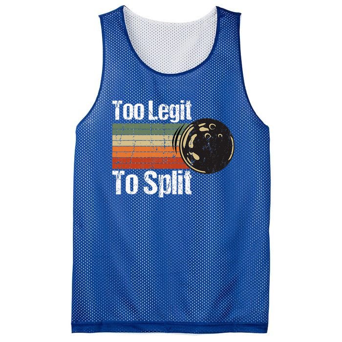 Too Legit To Split Funny Retro Bowling Team Unisex Blower Mesh Reversible Basketball Jersey Tank