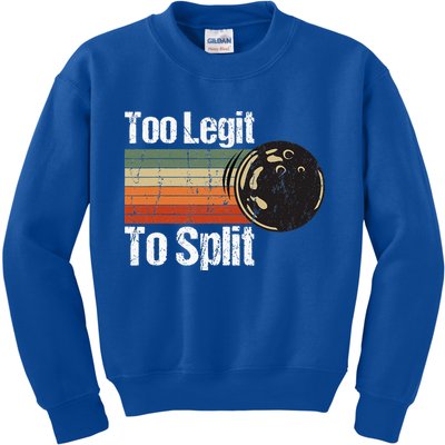 Too Legit To Split Funny Retro Bowling Team Unisex Blower Kids Sweatshirt