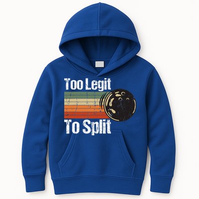 Too Legit To Split Funny Retro Bowling Team Unisex Blower Kids Hoodie