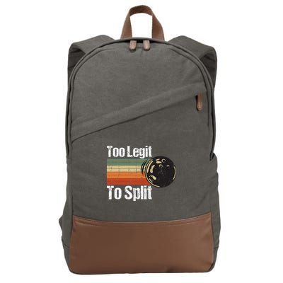 Too Legit To Split Funny Retro Bowling Team Unisex Blower Cotton Canvas Backpack