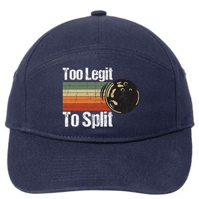 Too Legit To Split Funny Retro Bowling Team Unisex Blower 7-Panel Snapback Hat