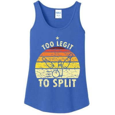 Too Legit To Split Retro Bowling Player Bowler Bowling Lover Ladies Essential Tank