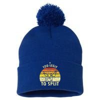 Too Legit To Split Retro Bowling Player Bowler Bowling Lover Pom Pom 12in Knit Beanie