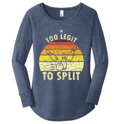 Too Legit To Split Retro Bowling Player Bowler Bowling Lover Women's Perfect Tri Tunic Long Sleeve Shirt