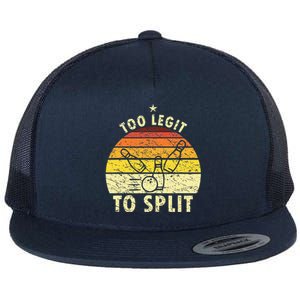 Too Legit To Split Retro Bowling Player Bowler Bowling Lover Flat Bill Trucker Hat