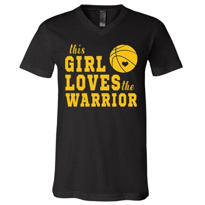 This Loves The Warriors Basketball V-Neck T-Shirt