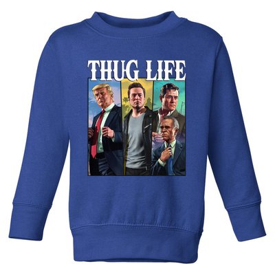 Thug Life Trump Vance Kennedy Elon Usa Cowboy Squad Toddler Sweatshirt