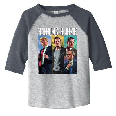 Thug Life Trump Vance Kennedy Elon Usa Cowboy Squad Toddler Fine Jersey T-Shirt