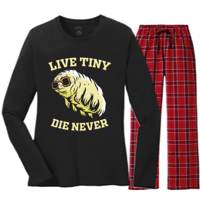 Tardigrade Live Tiny Die Never Water Bear Microbiology Women's Long Sleeve Flannel Pajama Set 