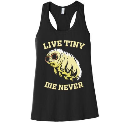 Tardigrade Live Tiny Die Never Water Bear Microbiology Women's Racerback Tank