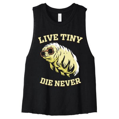 Tardigrade Live Tiny Die Never Water Bear Microbiology Women's Racerback Cropped Tank