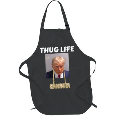 Thug Life Trump Mugshot Gangsta Gold Chain Bling Drip Trump Apron