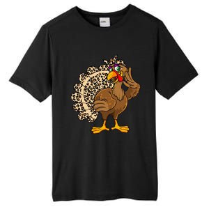 Thanksgiving Leopard Turkey Graphic Tall Fusion ChromaSoft Performance T-Shirt