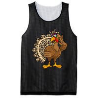 Thanksgiving Leopard Turkey Graphic Mesh Reversible Basketball Jersey Tank