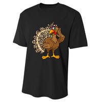 Thanksgiving Leopard Turkey Graphic Performance Sprint T-Shirt