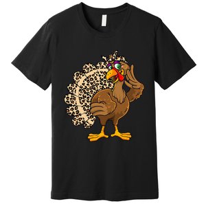 Thanksgiving Leopard Turkey Graphic Premium T-Shirt