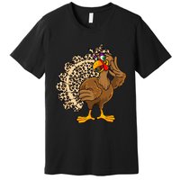 Thanksgiving Leopard Turkey Graphic Premium T-Shirt