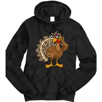 Thanksgiving Leopard Turkey Graphic Tie Dye Hoodie