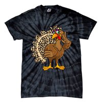 Thanksgiving Leopard Turkey Graphic Tie-Dye T-Shirt