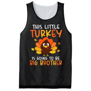 This Little Turkey Is Going To Be A Big Brother Thanksgiving Mesh Reversible Basketball Jersey Tank