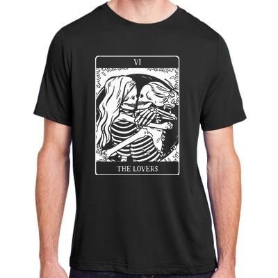 The Lovers Tarot Card Occult Goth Lesbian Skeleton Halloween Adult ChromaSoft Performance T-Shirt