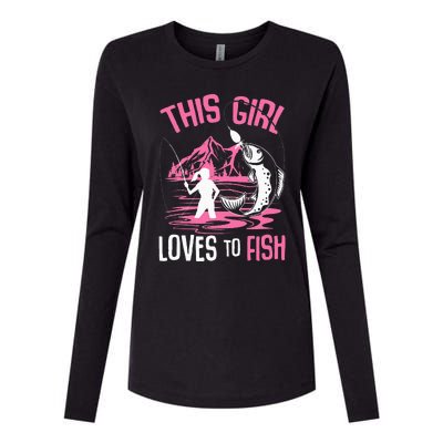 This  Loves To Fish Fishing  saying Womens Cotton Relaxed Long Sleeve T-Shirt