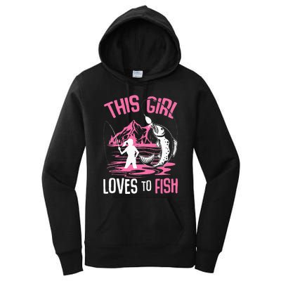 This  Loves To Fish Fishing  saying Women's Pullover Hoodie